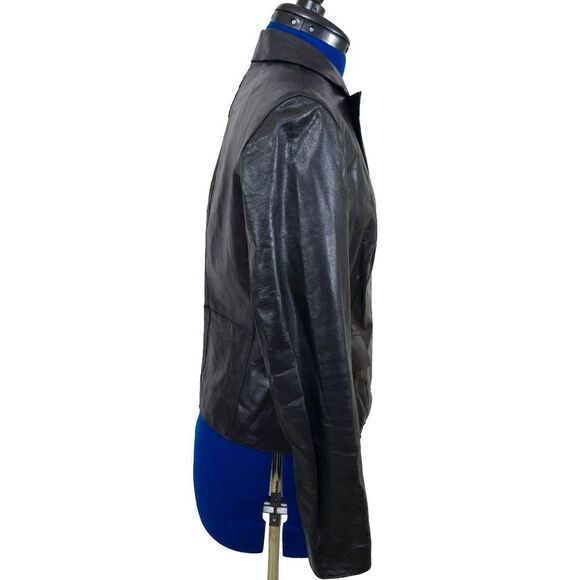 Hugo Buscati Collection 100% Leather Black Leather Jacket Size 8 ($105) - Picture 3 of 4